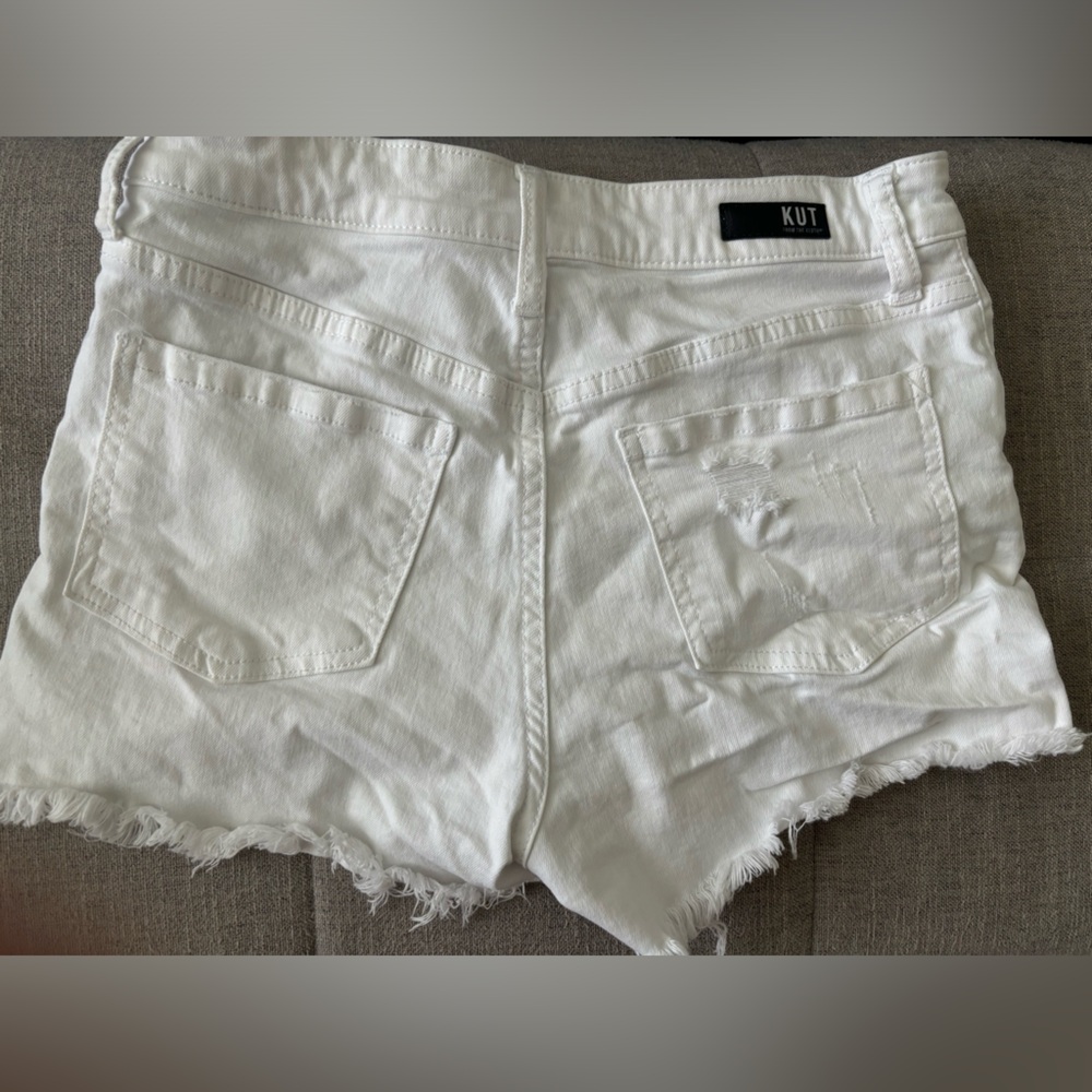 Kut from the Cloth white distressed shorts